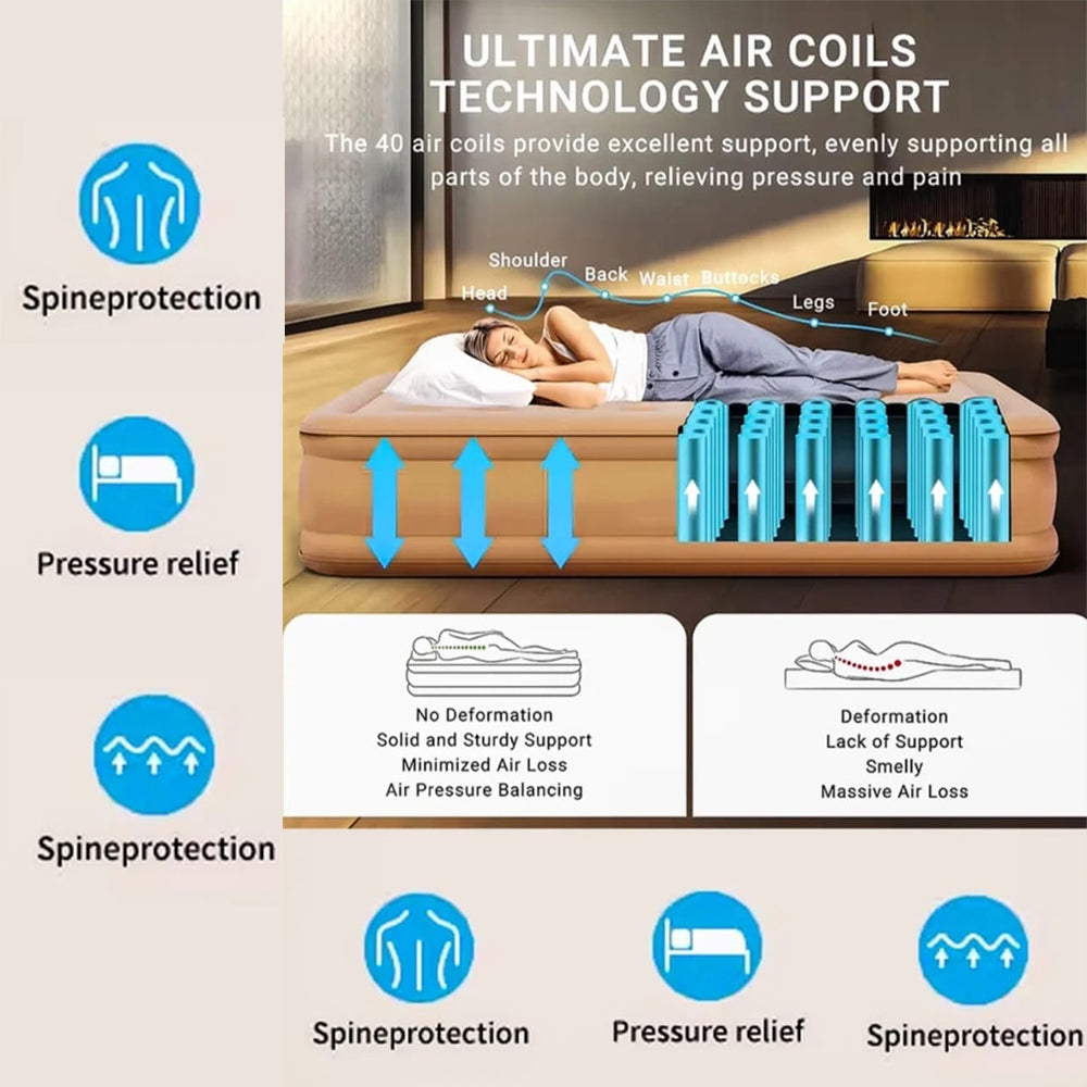 Inflatable Air Mattress With Pillow