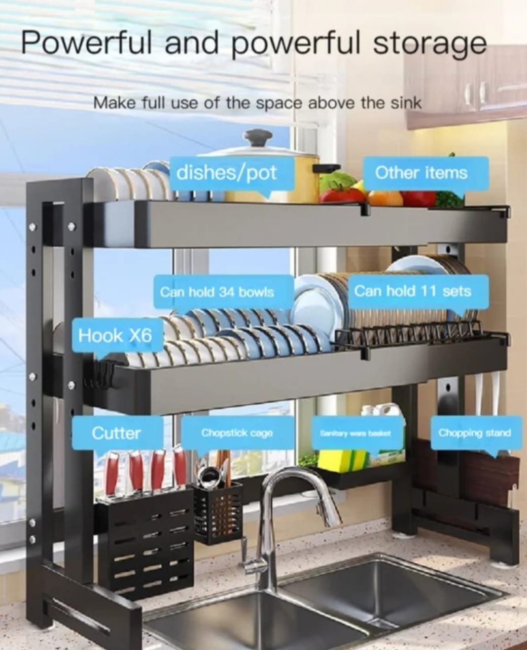 Dish Rack Double Shelf