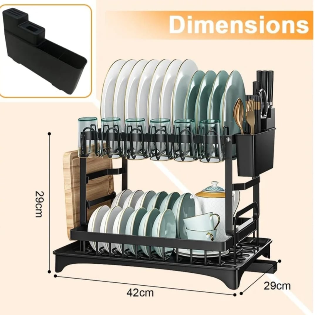 ( FREE Home Delivery ) Keep your kitchen organized and stylish with our premium dish rack β now at a massive 30% discount! Don't miss out β offer valid only for a limited time! SIZE: Length 42 cm, Height 29 cm, Depth 29 cm