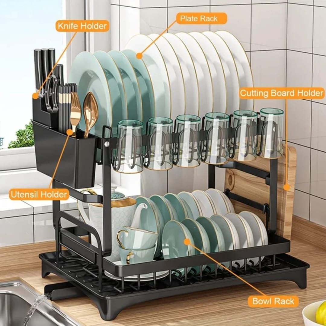 ( FREE Home Delivery ) Keep your kitchen organized and stylish with our premium dish rack β now at a massive 30% discount! Don't miss out β offer valid only for a limited time! SIZE: Length 42 cm, Height 29 cm, Depth 29 cm