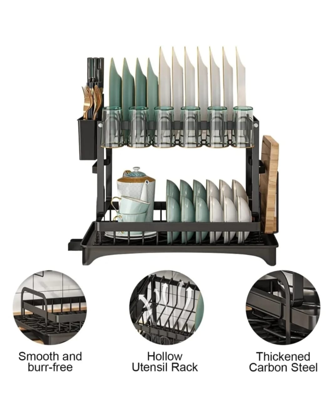 ( FREE Home Delivery ) Keep your kitchen organized and stylish with our premium dish rack β now at a massive 30% discount! Don't miss out β offer valid only for a limited time! SIZE: Length 42 cm, Height 29 cm, Depth 29 cm