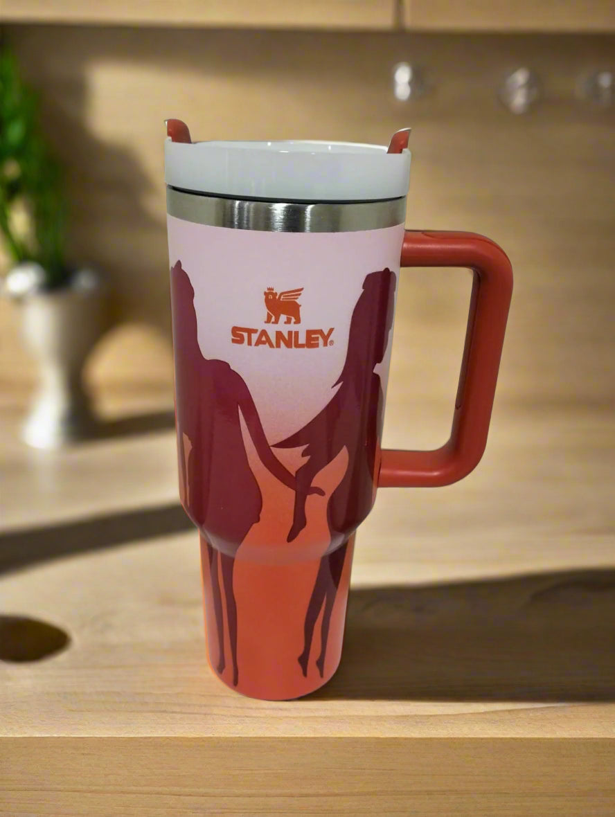 FREE Home Delivery, High Quality Stanley Tumbler With Straw, Lid, 40 Oz (1200ml) for Water, Coffee, Smoothies. Free Home Delivery In The Main Cities Of The UAE - كوب ستانلي عالي الجودة مع قشة