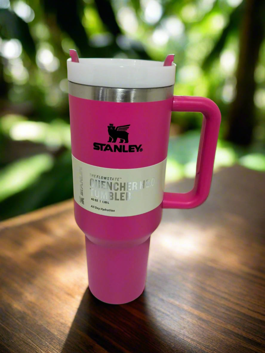 FREE Home Delivery, High Quality Stanley Tumbler With Straw, Lid, 40 Oz (1200ml) for Water, Coffee, Smoothies. Free Home Delivery In The Main Cities Of The UAE - كوب ستانلي عالي الجودة مع قشة