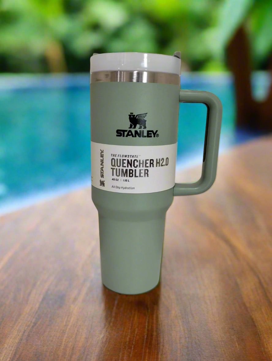 FREE Home Delivery, High Quality Stanley Tumbler With Straw, Lid, 40 Oz (1200ml) for Water, Coffee, Smoothies. Free Home Delivery In The Main Cities Of The UAE - كوب ستانلي عالي الجودة مع قشة