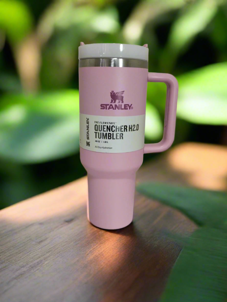 FREE Home Delivery, High Quality Stanley Tumbler With Straw, Lid, 40 Oz (1200ml) for Water, Coffee, Smoothies. Free Home Delivery In The Main Cities Of The UAE - كوب ستانلي عالي الجودة مع قشة