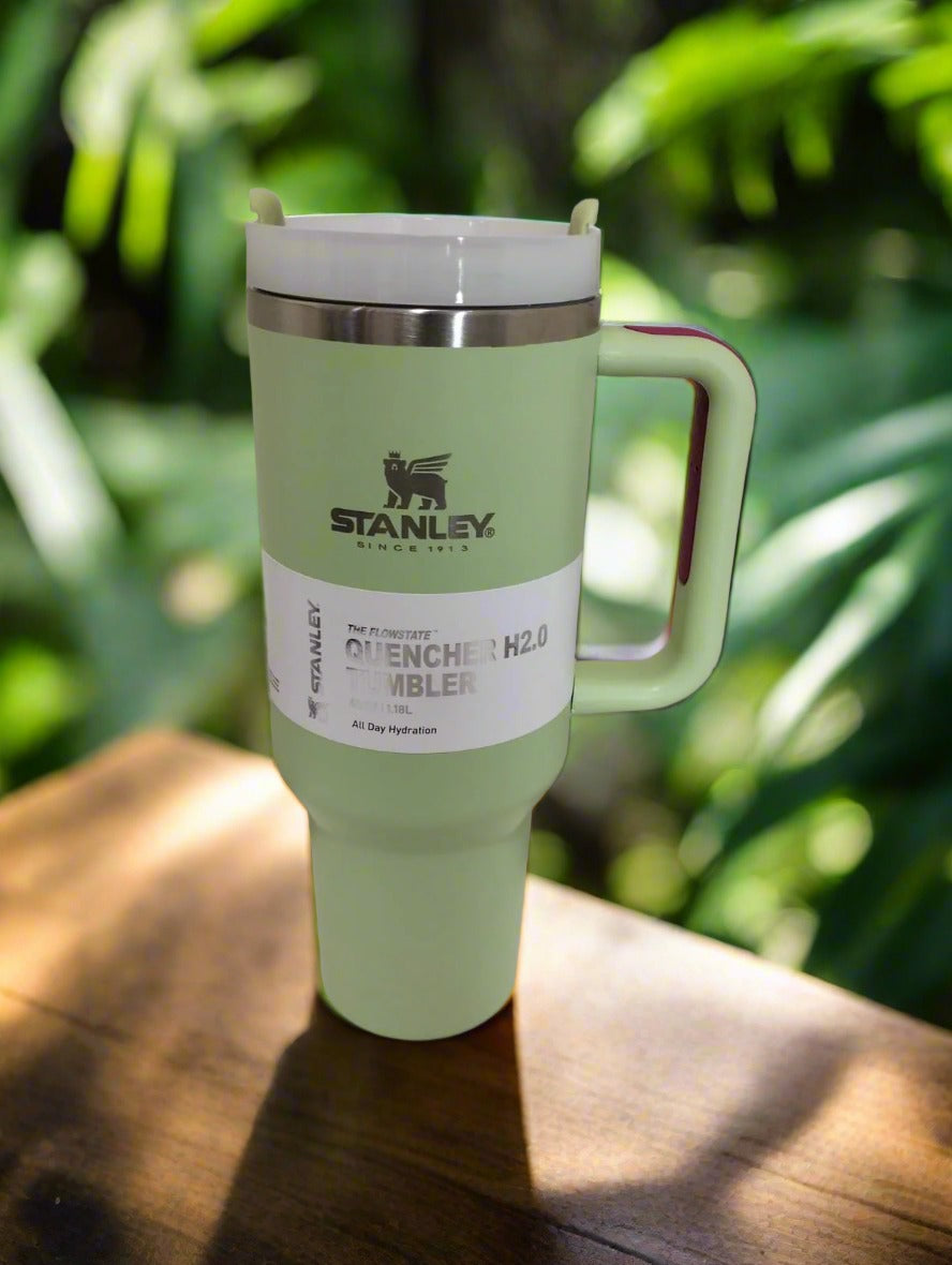 FREE Home Delivery, High Quality Stanley Tumbler With Straw, Lid, 40 Oz (1200ml) for Water, Coffee, Smoothies. Free Home Delivery In The Main Cities Of The UAE - كوب ستانلي عالي الجودة مع قشة